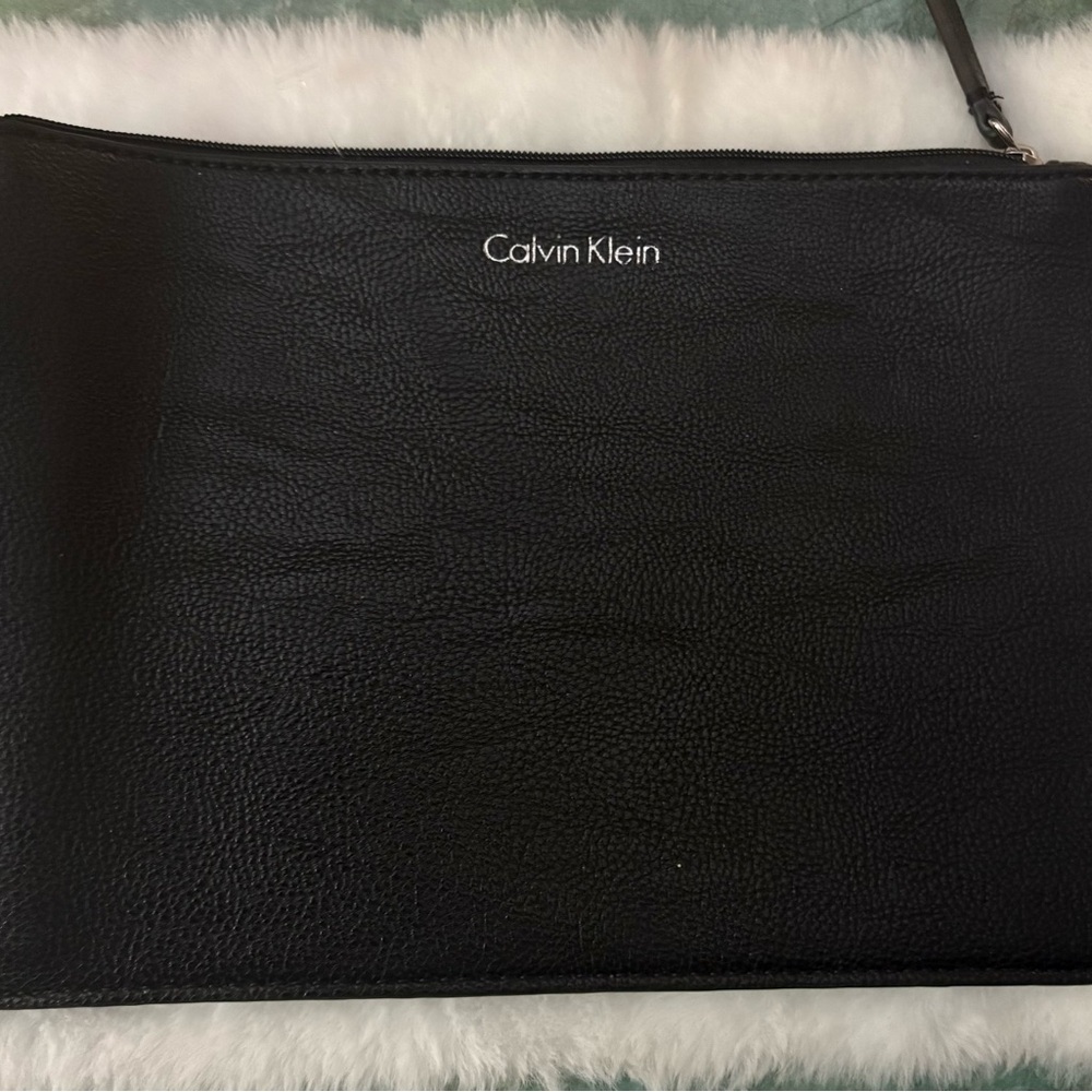 Calvin Klein Black leather clutch